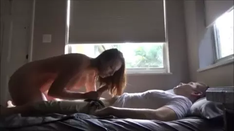 Brunette Riding Brother's Dick Hardcore