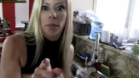 Son fucks stuck step mom