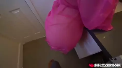 Stepbro fucks Kenzie Madisons thighs from behind before slipping it inside