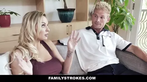 FamilyStrokes - Hot Stepmom Gives Reward Blowjob