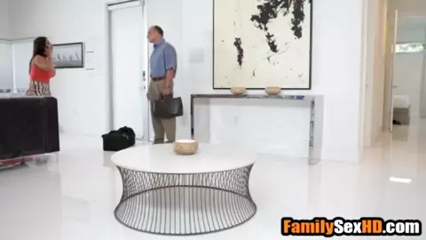 Big ass latina stepmom locks stepdad in bathroom to fuck stepson