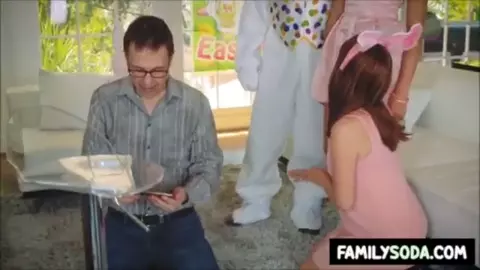 StepUncle dressed as Bunny fucks StepNiece