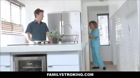 Cute Tiny Black Teen Nurse Stepsister Heals Her Stepbrothers Junk