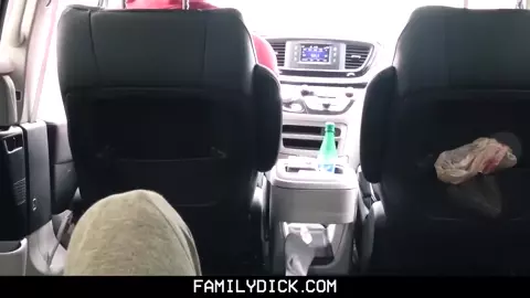 FamilyDick - Muscle bear Dad fucks boy in car for smoking