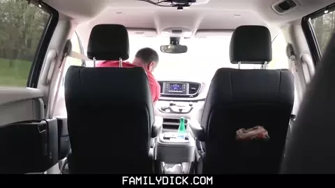 FamilyDick - Muscle bear Dad fucks boy in car for smoking
