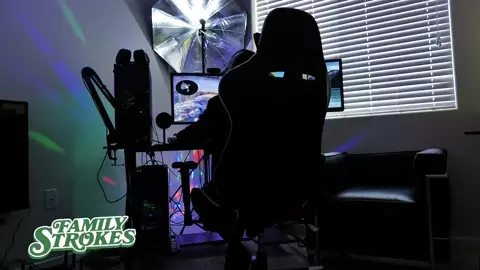 Sucking stepbros Cock While He Plays VideoGames