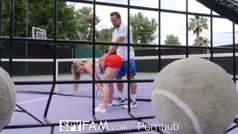 SPYFAM Step Bro Gives Step Sis Tennis Lessons & Big Dick