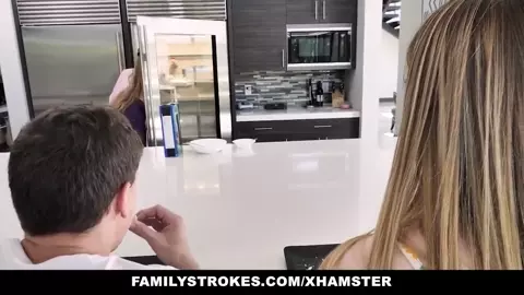 FamilyStrokes - Hot Stepmom Teaches Her Teens How To Fuck