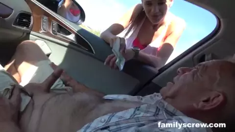 Family Screw - Street Slut Fucking with Grandpa, Son and Uncle