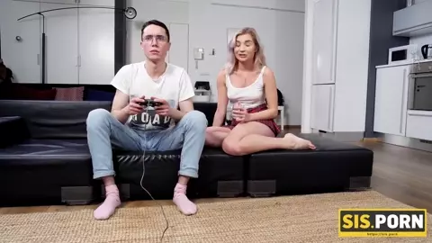 SIS.PORN. Sex with stepsister is much better for boy than a video game