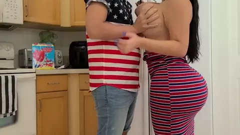 Crystal Lust - My Horny Busty Thick Mom made me Fuck her before the Family 4th of July BBQ Party