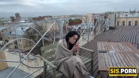 SIS.PORN. Remarkable teen enjoys smoking and banging