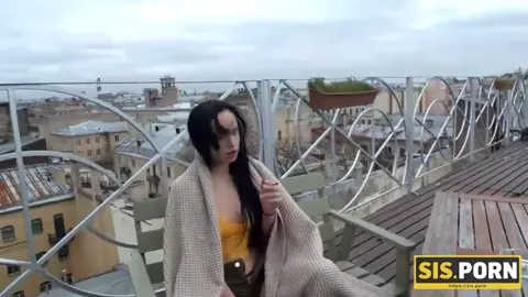 SIS.PORN. Bad minx takes orange top off to make friend hard