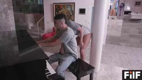 Horny Stepson Gets Mom To Fuck Him During His Piano Practice