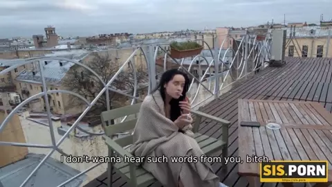 SIS.PORN. Whore with cigarette rocks out with virgin stepbro