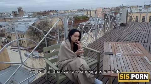 Man helps the small-tittied stepsister satisfy sexual needs