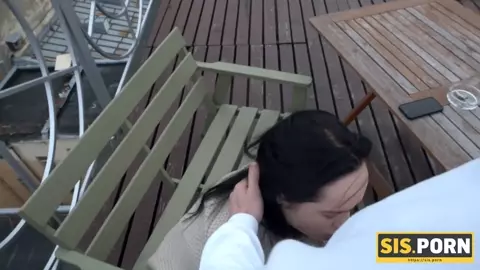 Man helps the small-tittied stepsister satisfy sexual needs