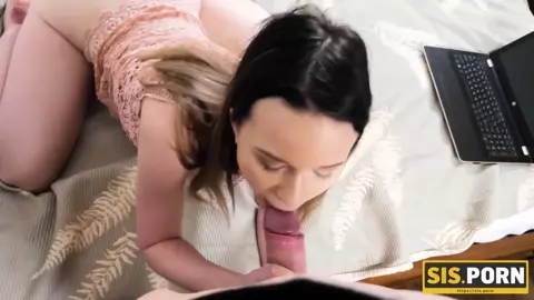 SISPORN Chick shows the stepbrother how she masturbates to get drilled