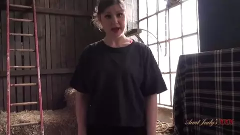 Aunt Judy's - Helping and Fucking Mom Aurora in The Barn POV