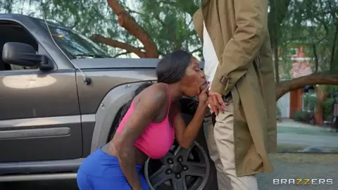 BrazzersExxtra – Ebony Mystique Nasty Old Bench Flasher Meets Thirsty Jogging Nymph