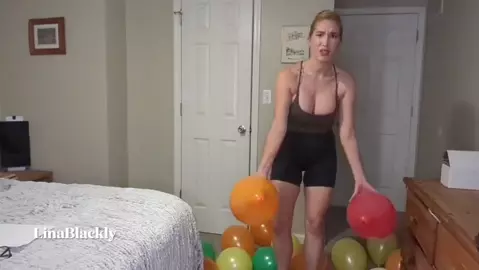 LinaBlackly - Auntie Pops You Balloons on her Tits