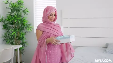 Anniversary Surprise: Not-So-Shy Hijab Wife Spitroasted!